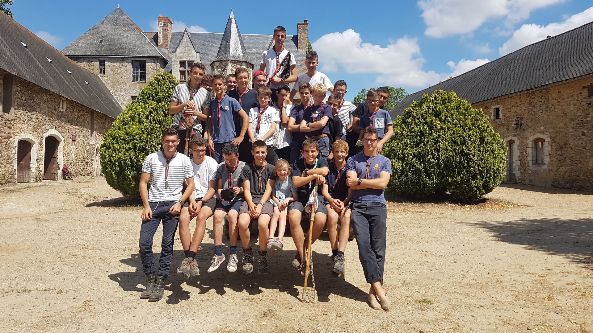 La troupe sur le Manitou du propriétaire